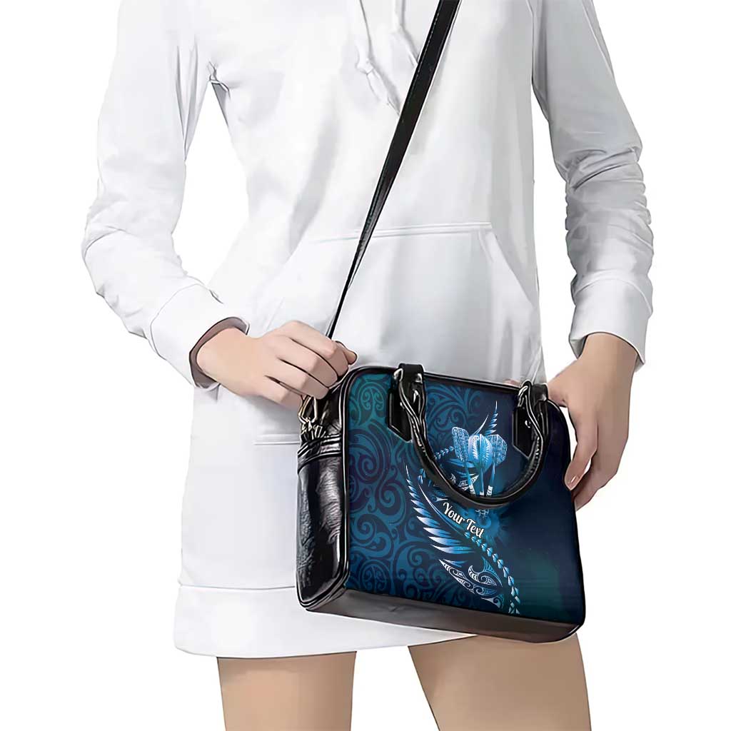 Personalised All Blue New Zealand Darts Shoulder Handbag Aoteroa Fern Maori Galaxy Style