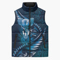 Personalised All Blue New Zealand Darts Sleeveless Puffer Jacket Aoteroa Fern Maori Galaxy Style - Aussie Hoodie