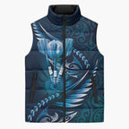 Personalised All Blue New Zealand Darts Sleeveless Puffer Jacket Aoteroa Fern Maori Galaxy Style - Aussie Hoodie
