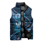 Personalised All Blue New Zealand Darts Sleeveless Puffer Jacket Aoteroa Fern Maori Galaxy Style - Aussie Hoodie