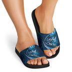 Personalised All Blue New Zealand Darts Slide Sandals Aoteroa Fern Maori Galaxy Style - Aussie Hoodie