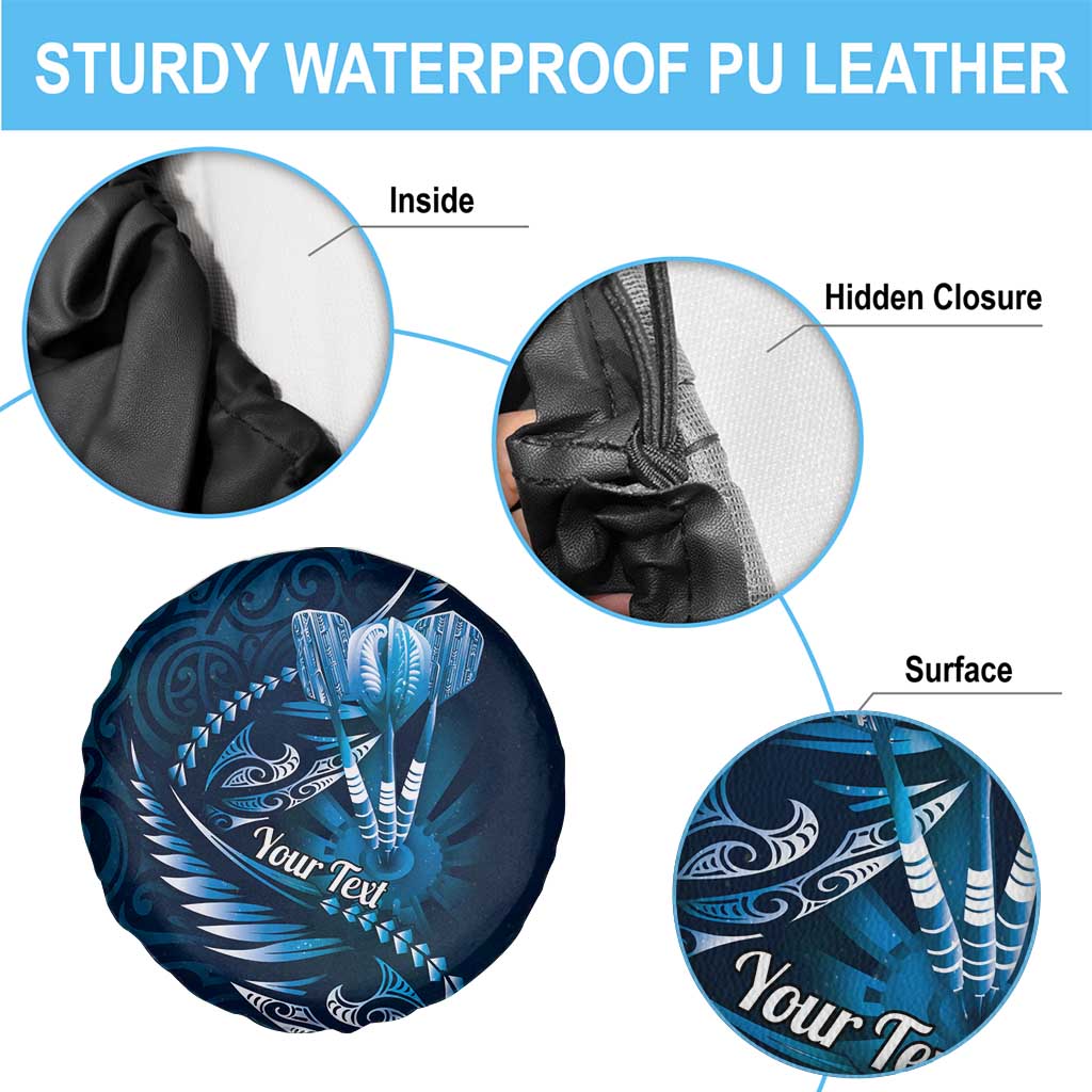 Personalised All Blue New Zealand Darts Spare Tire Cover Aoteroa Fern Maori Galaxy Style