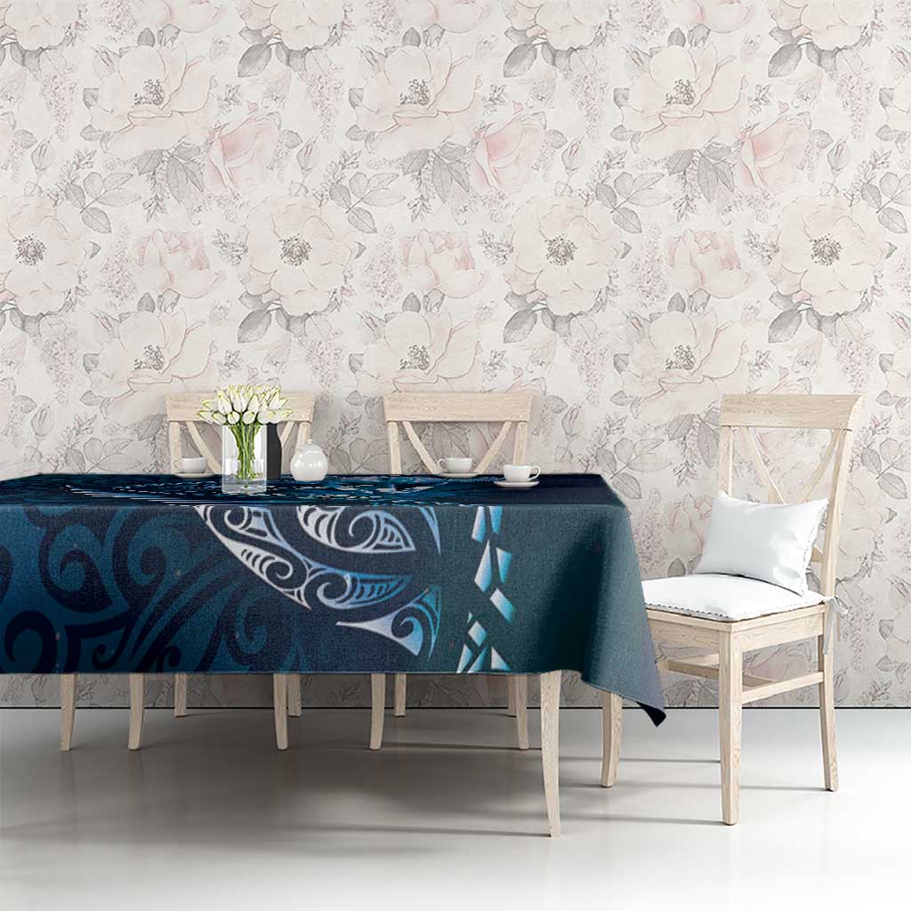 Personalised All Blue New Zealand Darts Tablecloth Aoteroa Fern Maori Galaxy Style