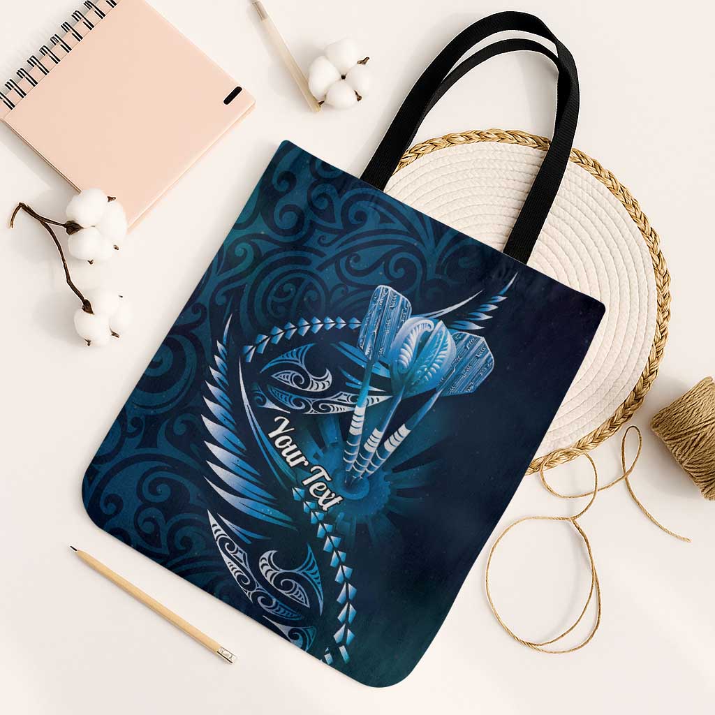 Personalised All Blue New Zealand Darts Tote Bag Aoteroa Fern Maori Galaxy Style - Aussie Hoodie