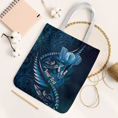 Personalised All Blue New Zealand Darts Tote Bag Aoteroa Fern Maori Galaxy Style - Aussie Hoodie