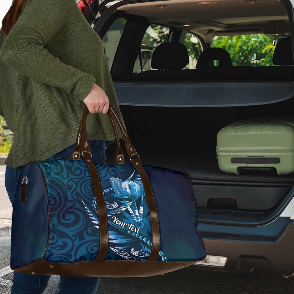 Personalised All Blue New Zealand Darts Travel Bag Aoteroa Fern Maori Galaxy Style - Aussie Hoodie