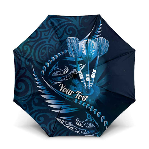 Personalised All Blue New Zealand Darts Umbrella Aoteroa Fern Maori Galaxy Style - Aussie Hoodie