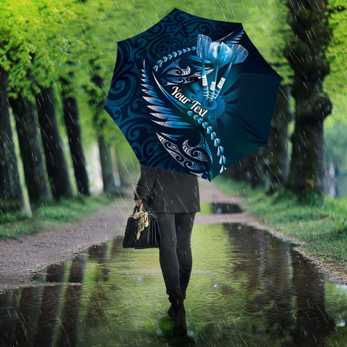 Personalised All Blue New Zealand Darts Umbrella Aoteroa Fern Maori Galaxy Style - Aussie Hoodie