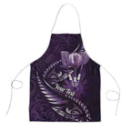 Personalised All Purple New Zealand Darts Apron Aoteroa Fern Maori Galaxy Style - Aussie Hoodie