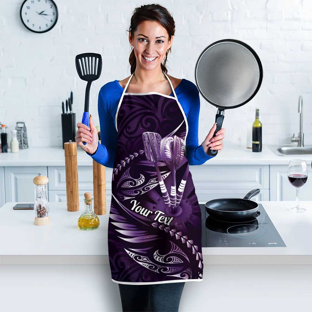 Personalised All Purple New Zealand Darts Apron Aoteroa Fern Maori Galaxy Style - Aussie Hoodie