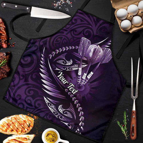 Personalised All Purple New Zealand Darts Apron Aoteroa Fern Maori Galaxy Style - Aussie Hoodie