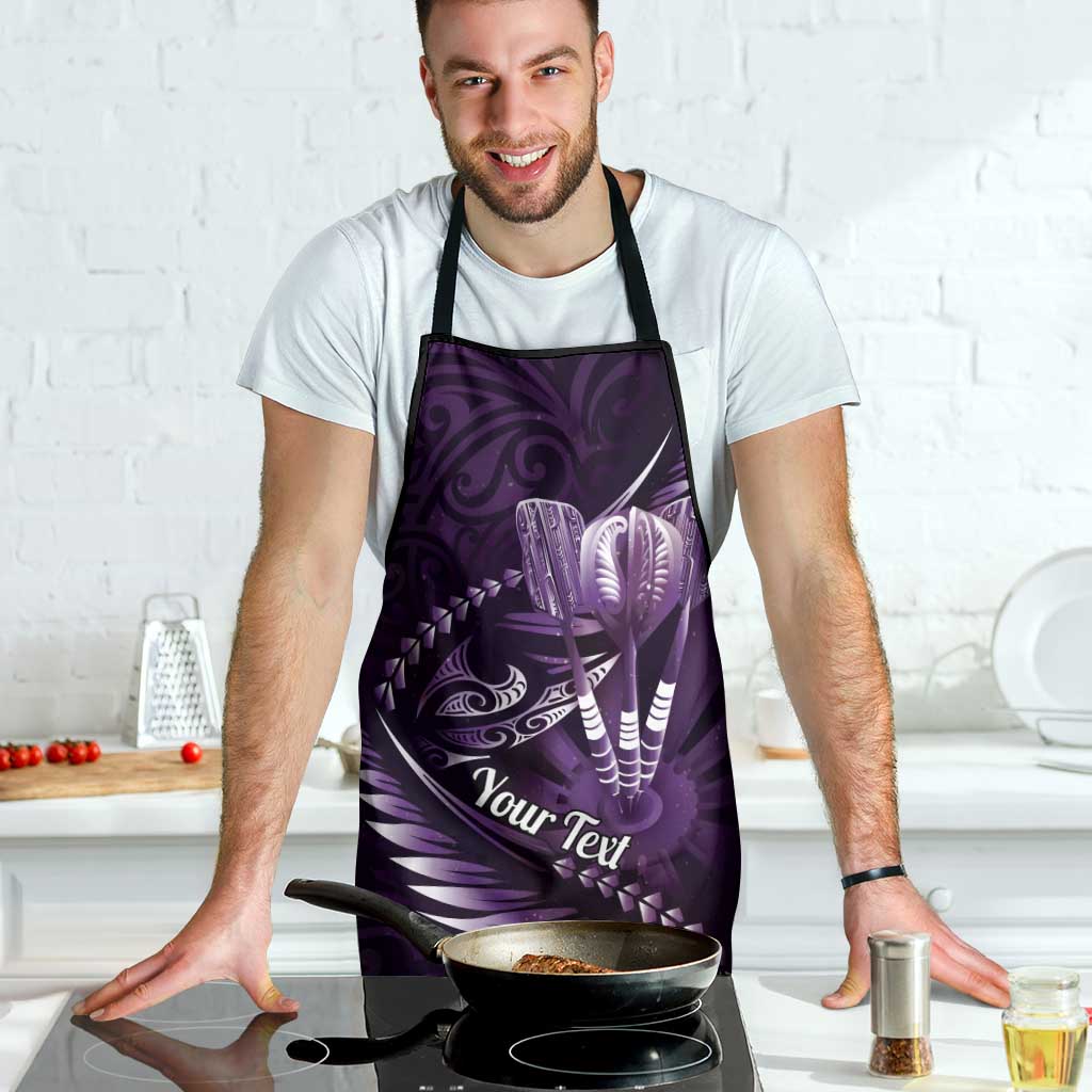 Personalised All Purple New Zealand Darts Apron Aoteroa Fern Maori Galaxy Style - Aussie Hoodie