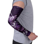 Personalised All Purple New Zealand Darts Arm Sleeves Aoteroa Fern Maori Galaxy Style - Aussie Hoodie