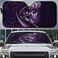 Personalised All Purple New Zealand Darts Auto Sun Shade Aoteroa Fern Maori Galaxy Style - Aussie Hoodie
