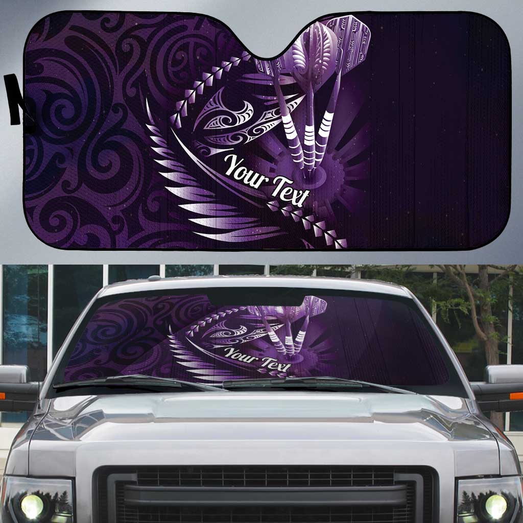 Personalised All Purple New Zealand Darts Auto Sun Shade Aoteroa Fern Maori Galaxy Style - Aussie Hoodie