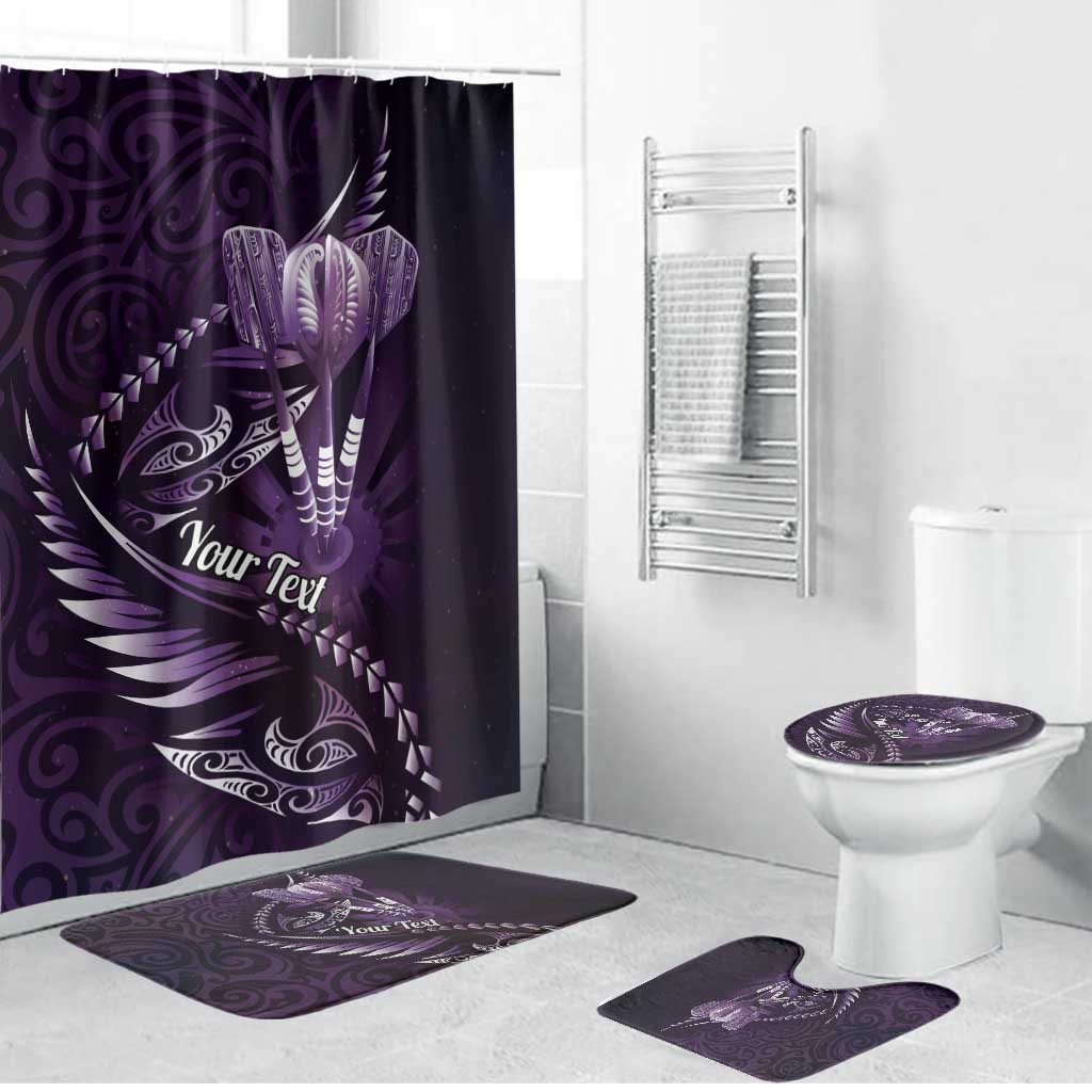Personalised All Purple New Zealand Darts Bathroom Set Aoteroa Fern Maori Galaxy Style - Aussie Hoodie