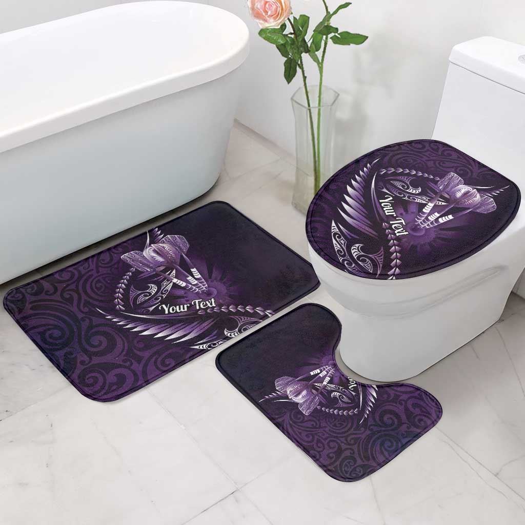 Personalised All Purple New Zealand Darts Bathroom Set Aoteroa Fern Maori Galaxy Style - Aussie Hoodie