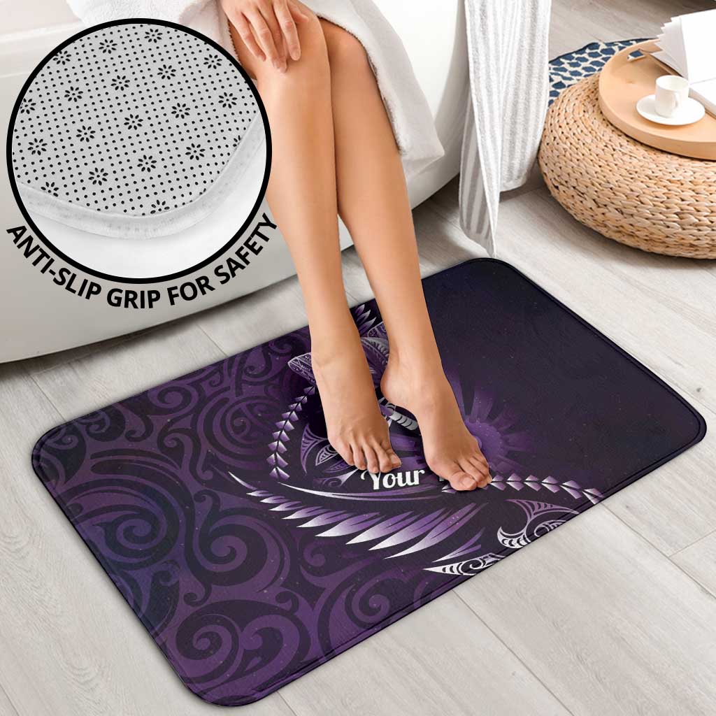 Personalised All Purple New Zealand Darts Bathroom Set Aoteroa Fern Maori Galaxy Style - Aussie Hoodie
