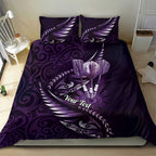 Personalised All Purple New Zealand Darts Bedding Set Aoteroa Fern Maori Galaxy Style