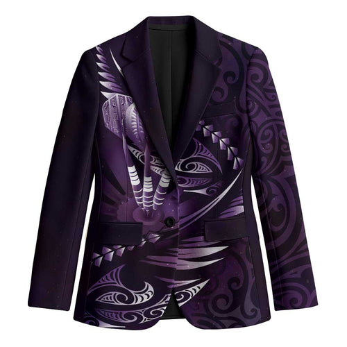 Personalised All Purple New Zealand Darts Blazer Aoteroa Fern Maori Galaxy Style - Aussie Hoodie