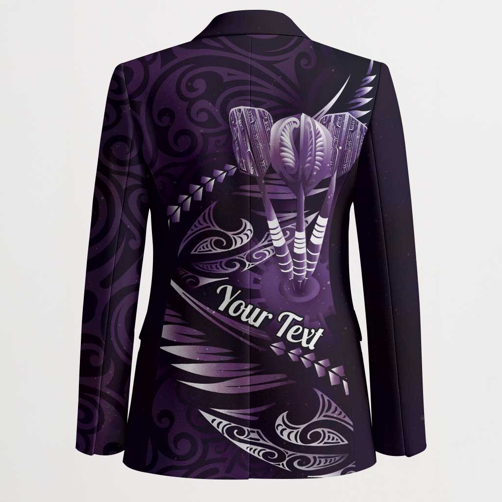 Personalised All Purple New Zealand Darts Blazer Aoteroa Fern Maori Galaxy Style - Aussie Hoodie