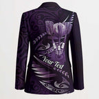 Personalised All Purple New Zealand Darts Blazer Aoteroa Fern Maori Galaxy Style - Aussie Hoodie