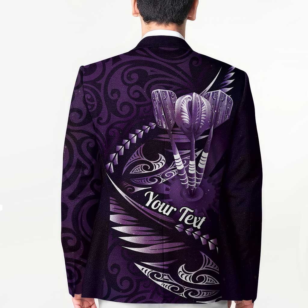 Personalised All Purple New Zealand Darts Blazer Aoteroa Fern Maori Galaxy Style - Aussie Hoodie