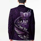 Personalised All Purple New Zealand Darts Blazer Aoteroa Fern Maori Galaxy Style - Aussie Hoodie