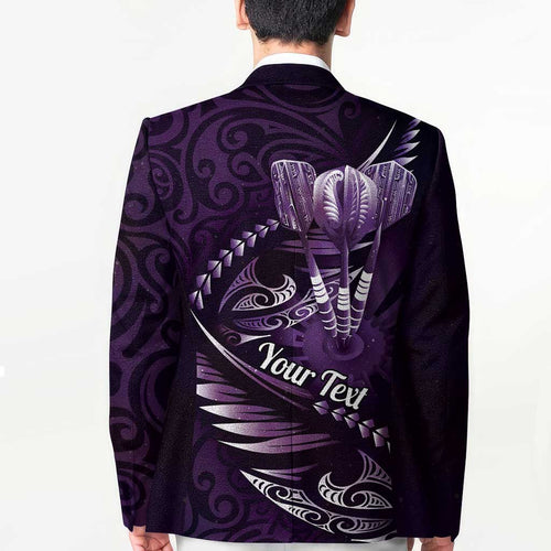 Personalised All Purple New Zealand Darts Blazer Aoteroa Fern Maori Galaxy Style - Aussie Hoodie