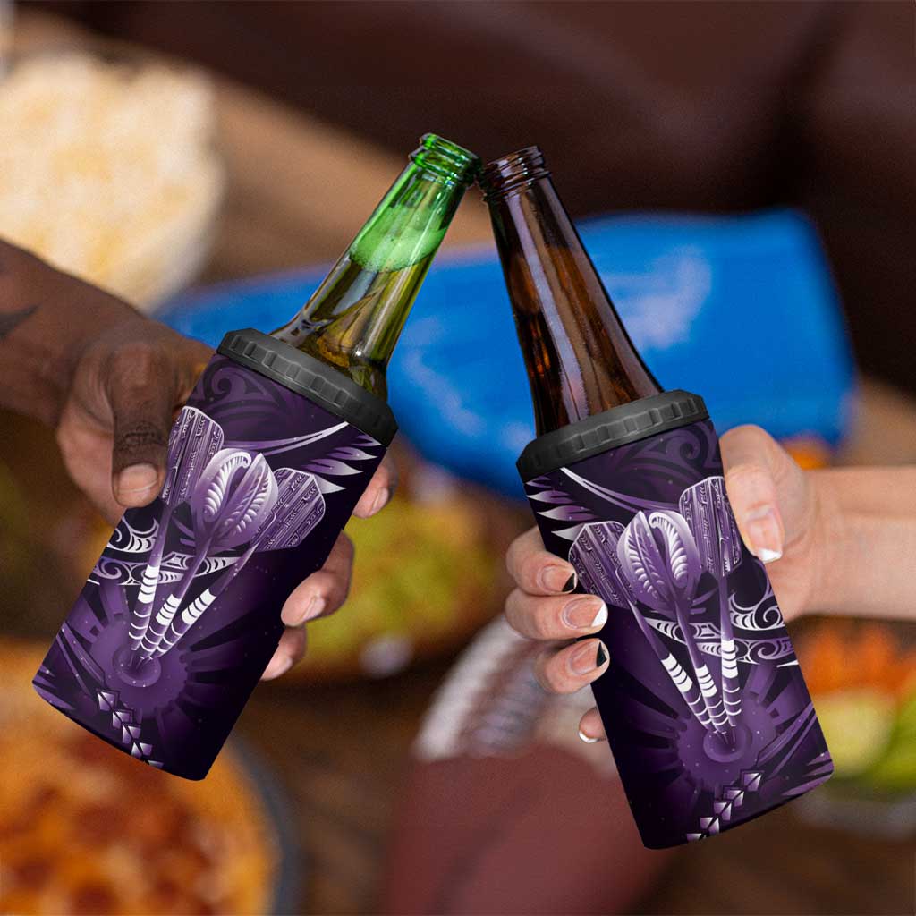 All Purple New Zealand Darts 4 in 1 Can Cooler Tumbler Aoteroa Fern Maori Galaxy Style