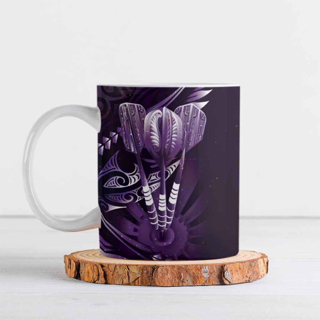 All Purple New Zealand Darts Ceramic Mug Aoteroa Fern Maori Galaxy Style - Aussie Hoodie