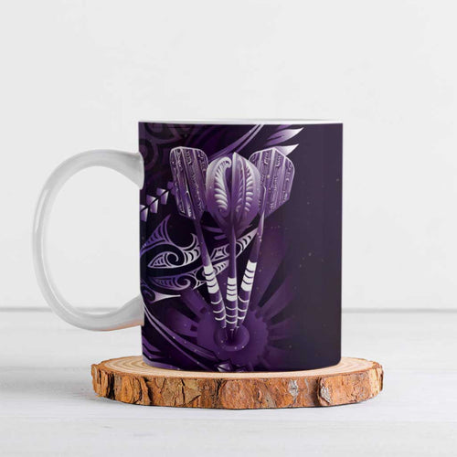 All Purple New Zealand Darts Ceramic Mug Aoteroa Fern Maori Galaxy Style - Aussie Hoodie