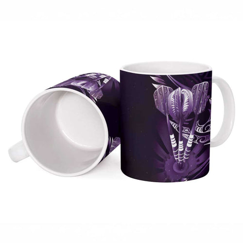 All Purple New Zealand Darts Ceramic Mug Aoteroa Fern Maori Galaxy Style - Aussie Hoodie