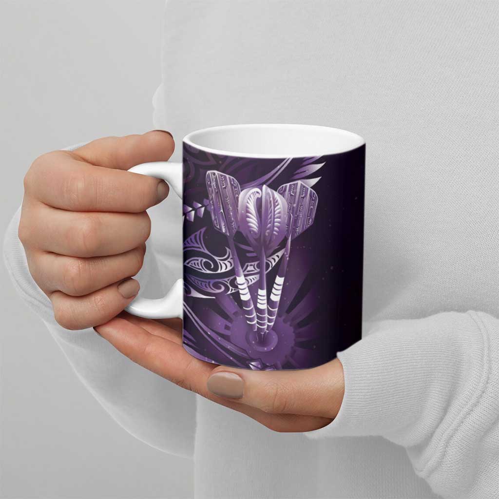 All Purple New Zealand Darts Ceramic Mug Aoteroa Fern Maori Galaxy Style - Aussie Hoodie