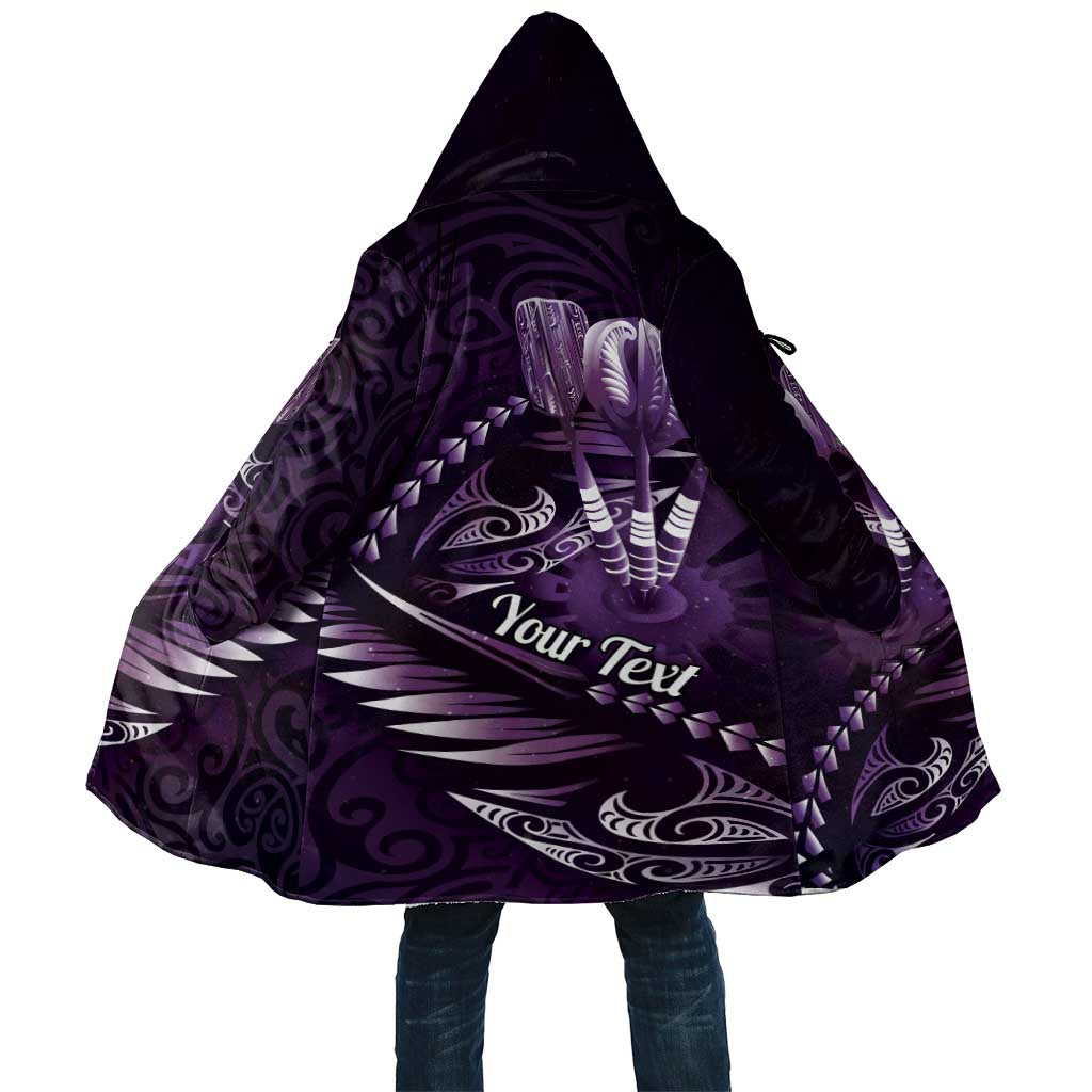 Personalised All Purple New Zealand Darts Cloak Aoteroa Fern Maori Galaxy Style - Aussie Hoodie