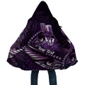 Personalised All Purple New Zealand Darts Cloak Aoteroa Fern Maori Galaxy Style - Aussie Hoodie