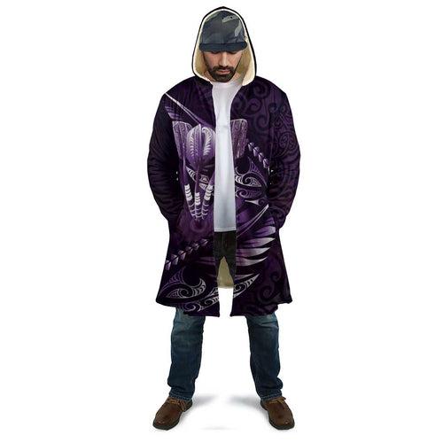Personalised All Purple New Zealand Darts Cloak Aoteroa Fern Maori Galaxy Style - Aussie Hoodie