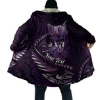 Personalised All Purple New Zealand Darts Cloak Aoteroa Fern Maori Galaxy Style - Aussie Hoodie