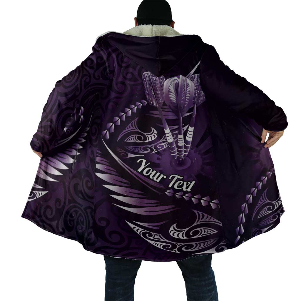 Personalised All Purple New Zealand Darts Cloak Aoteroa Fern Maori Galaxy Style - Aussie Hoodie