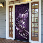 Personalised All Purple New Zealand Darts Door Cover Aoteroa Fern Maori Galaxy Style - Aussie Hoodie