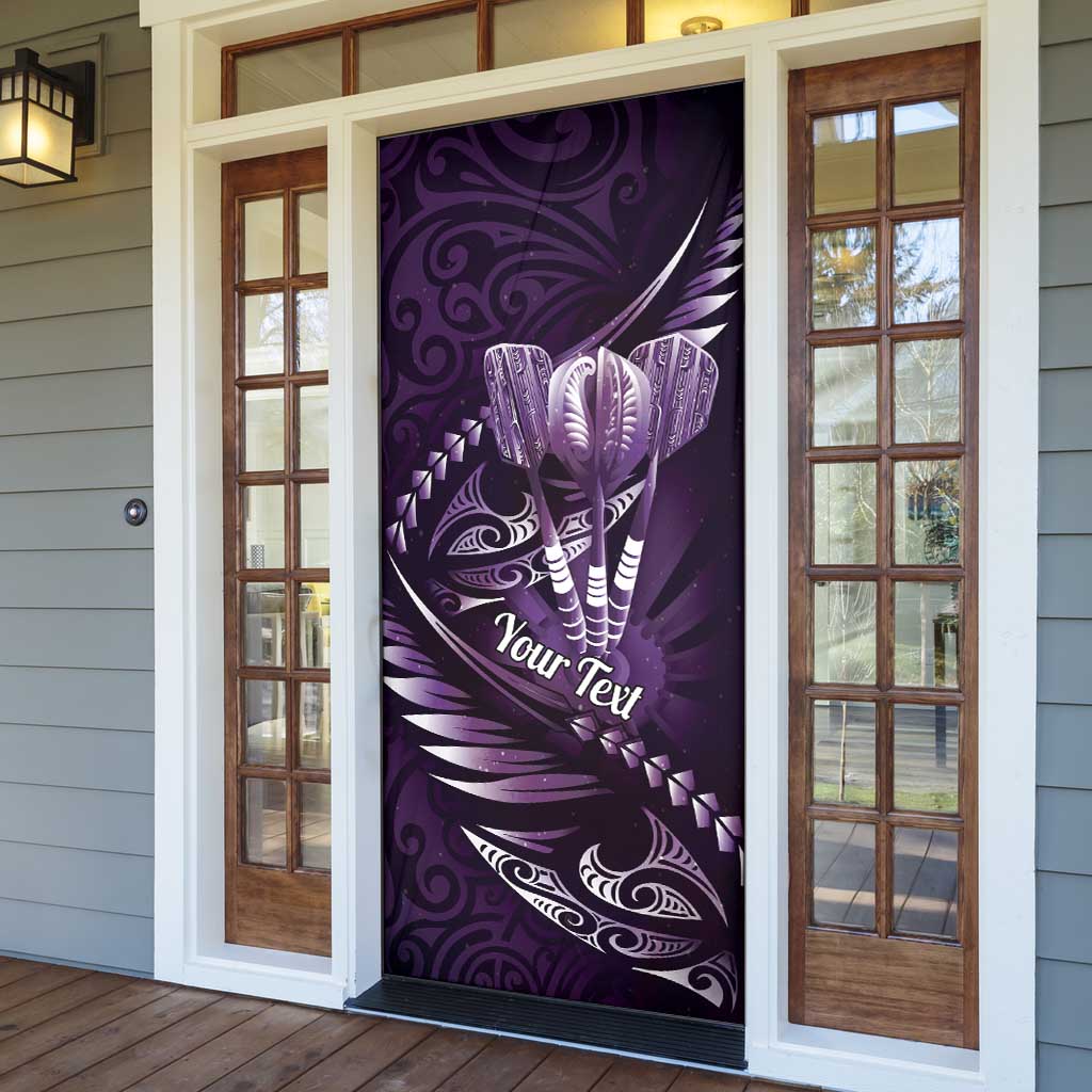 Personalised All Purple New Zealand Darts Door Cover Aoteroa Fern Maori Galaxy Style - Aussie Hoodie