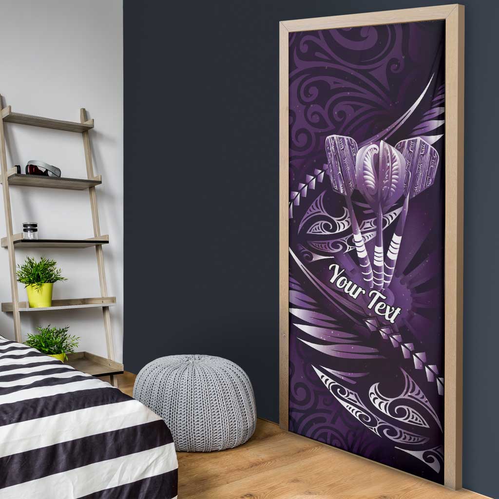 Personalised All Purple New Zealand Darts Door Cover Aoteroa Fern Maori Galaxy Style - Aussie Hoodie