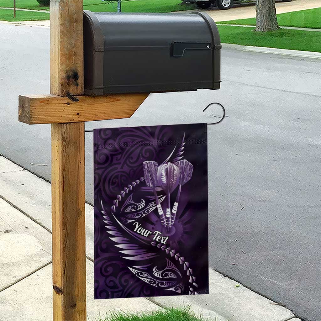 Personalised All Purple New Zealand Darts Garden Flag Aoteroa Fern Maori Galaxy Style