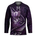Personalised All Purple New Zealand Darts Hockey Jersey Aoteroa Fern Maori Galaxy Style - Aussie Hoodie
