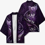 Personalised All Purple New Zealand Darts Kimono Aoteroa Fern Maori Galaxy Style - Aussie Hoodie