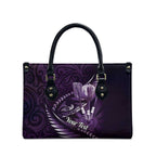 Personalised All Purple New Zealand Darts Leather Bag Aoteroa Fern Maori Galaxy Style - Aussie Hoodie