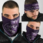 Personalised All Purple New Zealand Darts Neck Gaiter Aoteroa Fern Maori Galaxy Style - Aussie Hoodie