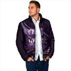 Personalised All Purple New Zealand Darts Padded Jacket Aoteroa Fern Maori Galaxy Style - Aussie Hoodie