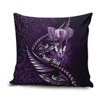 Personalised All Purple New Zealand Darts Pillow Cover Aoteroa Fern Maori Galaxy Style - Aussie Hoodie