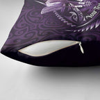 Personalised All Purple New Zealand Darts Pillow Cover Aoteroa Fern Maori Galaxy Style - Aussie Hoodie